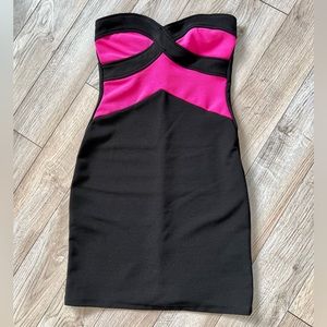 Strapless Bodycon Dress, Size S, Dots